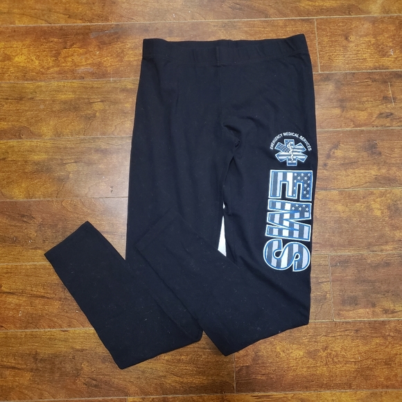 boxercraft Pants - EMS American flag logo leggings Large Black